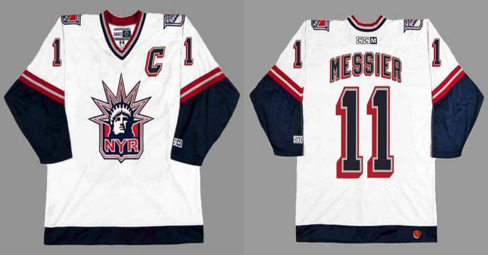 2019 Men New York Rangers #11 Messier white CCM NHL jerseys->colorado avalanche->NHL Jersey